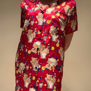 Vintage Silk Nightgown- Bubbles, Bears, and Bathtubs!